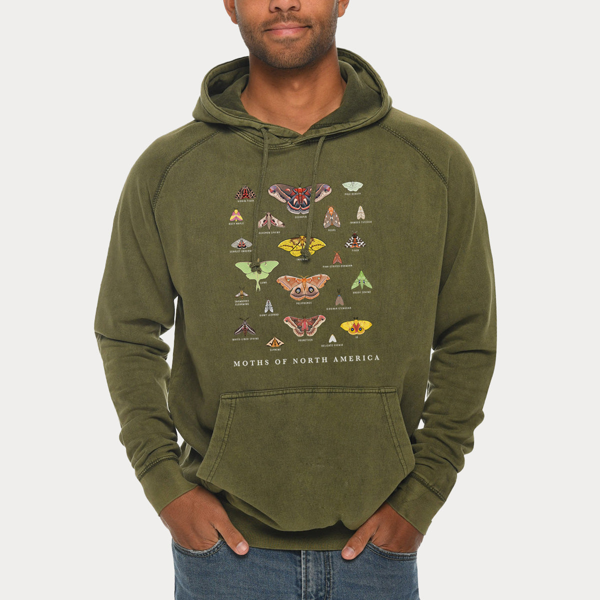 Moths of North America  - Mid-Weight Unisex Vintage 100% Cotton Hoodie