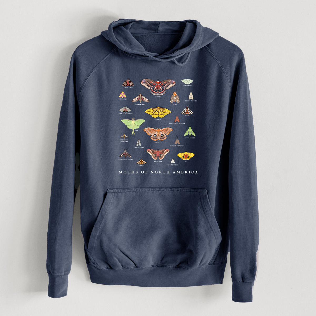 Moths of North America  - Mid-Weight Unisex Vintage 100% Cotton Hoodie