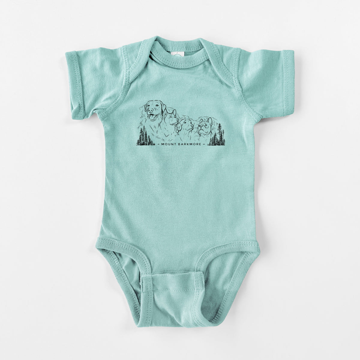 Mount Barkmore - Dog Tribute - Baby Fine Jersey Bodysuit