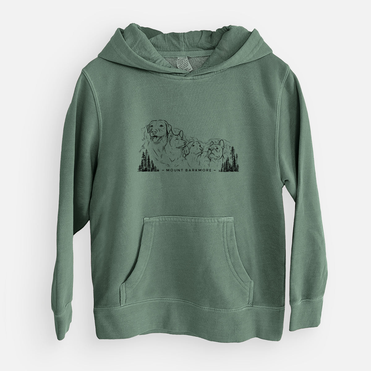 Mount Barkmore - Dog Tribute - Youth Pigment Dyed Hoodie