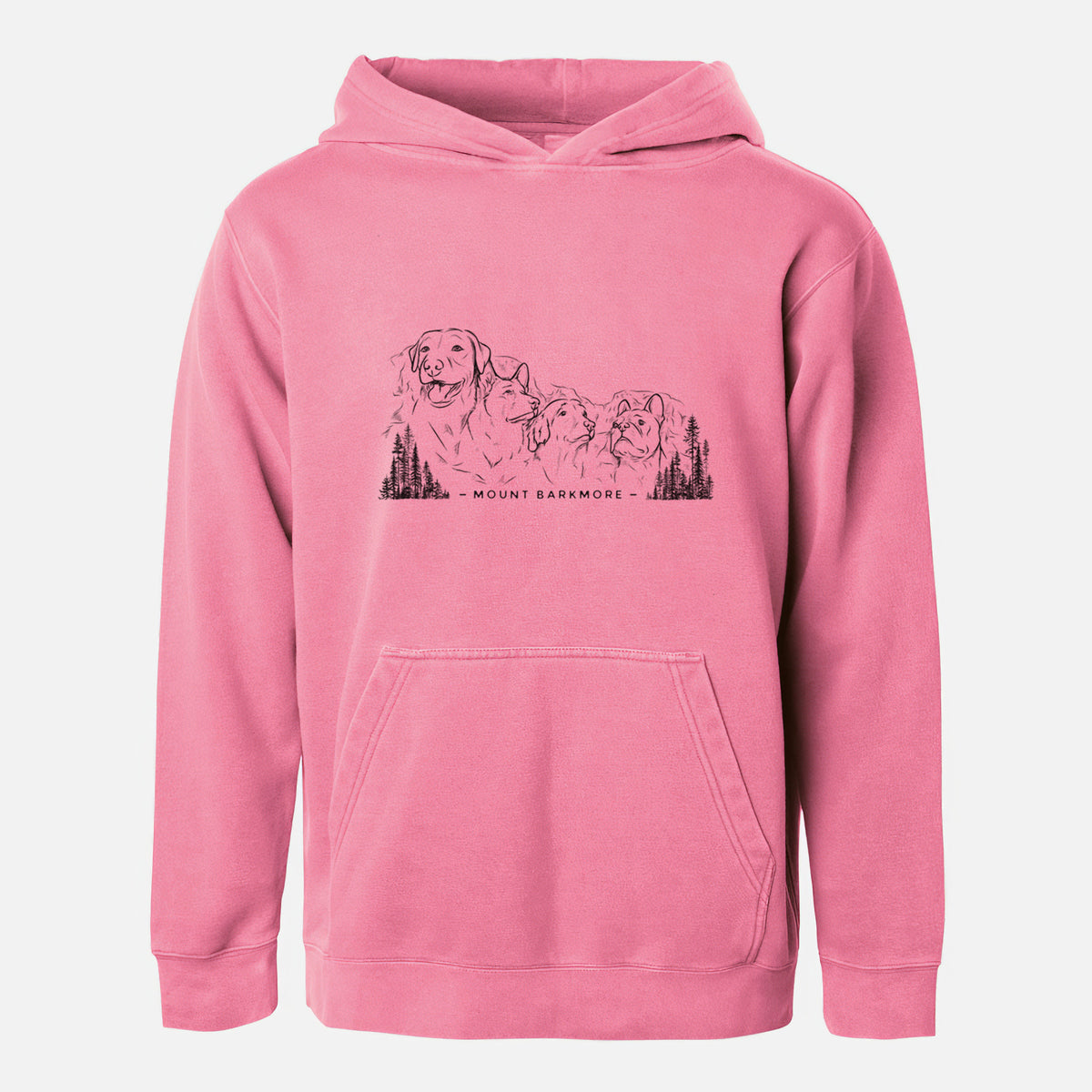 Mount Barkmore - Dog Tribute - Youth Pigment Dyed Hoodie