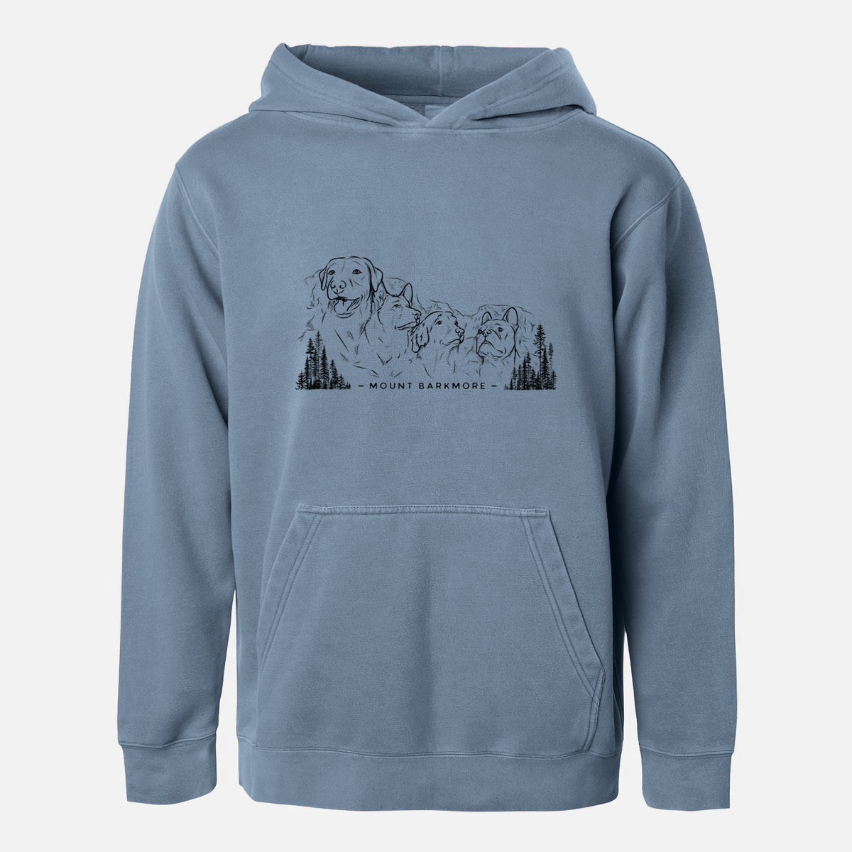 Mount Barkmore - Dog Tribute - Youth Pigment Dyed Hoodie