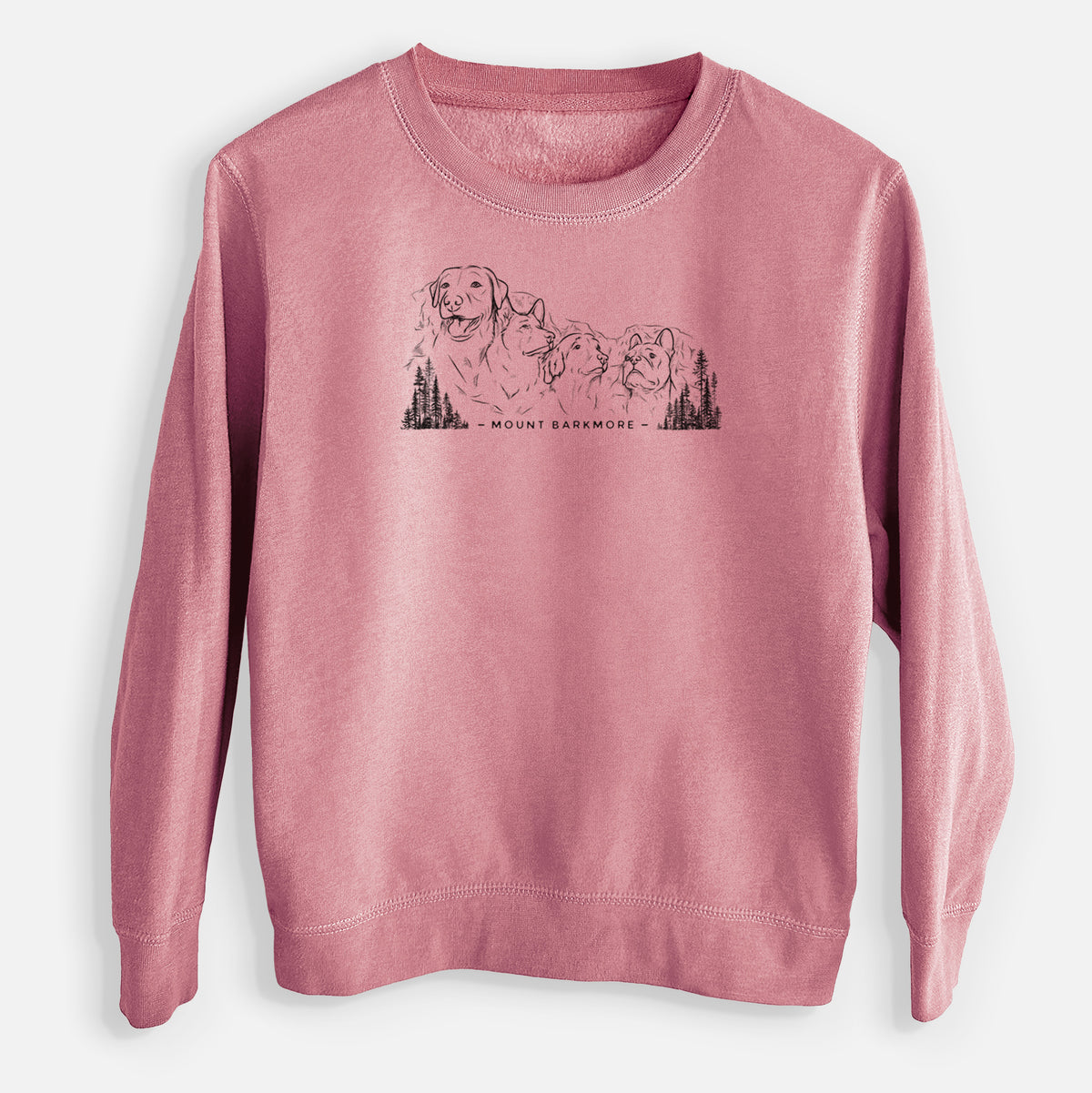 Mount Barkmore - Dog Tribute - Youth Lightweight Crewneck Sweatshirt