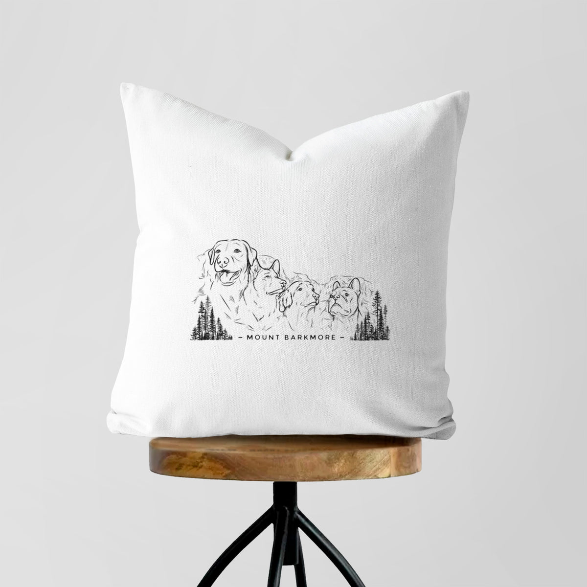 Mount Barkmore - Dog Tribute - Throw Pillow Cover