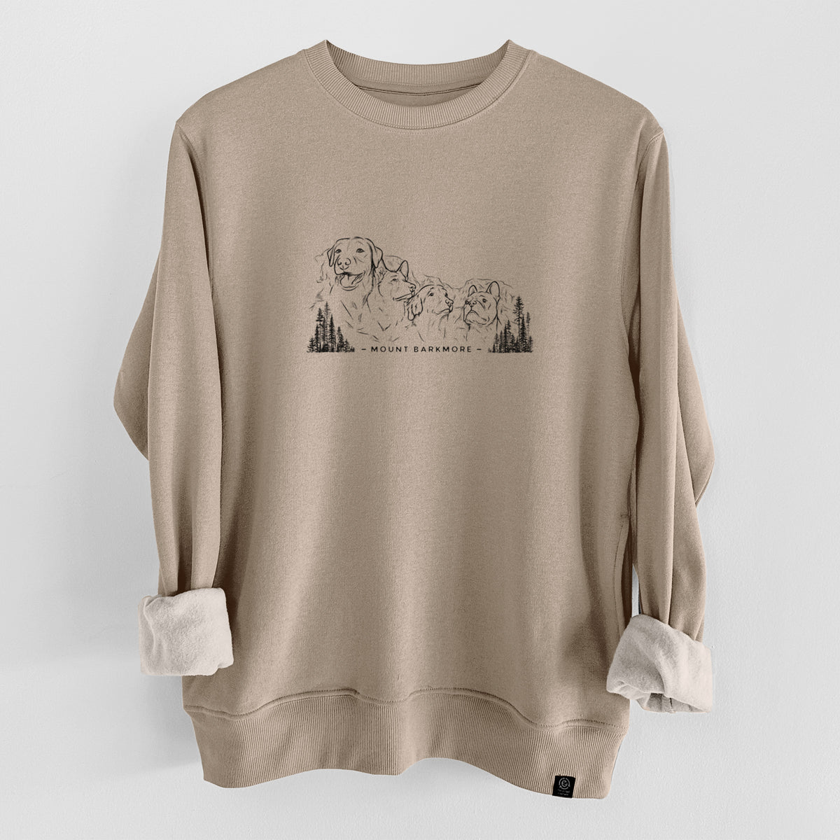 Mount Barkmore - Dog Tribute  - Unisex Reclaimed Crewneck Sweatshirt