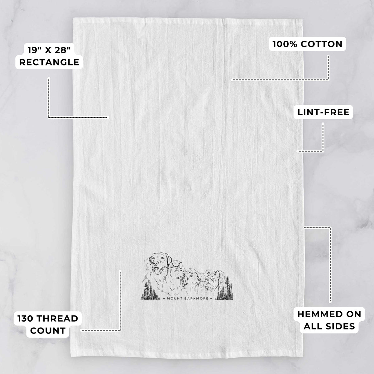 Mount Barkmore - Dog Tribute Tea Towel