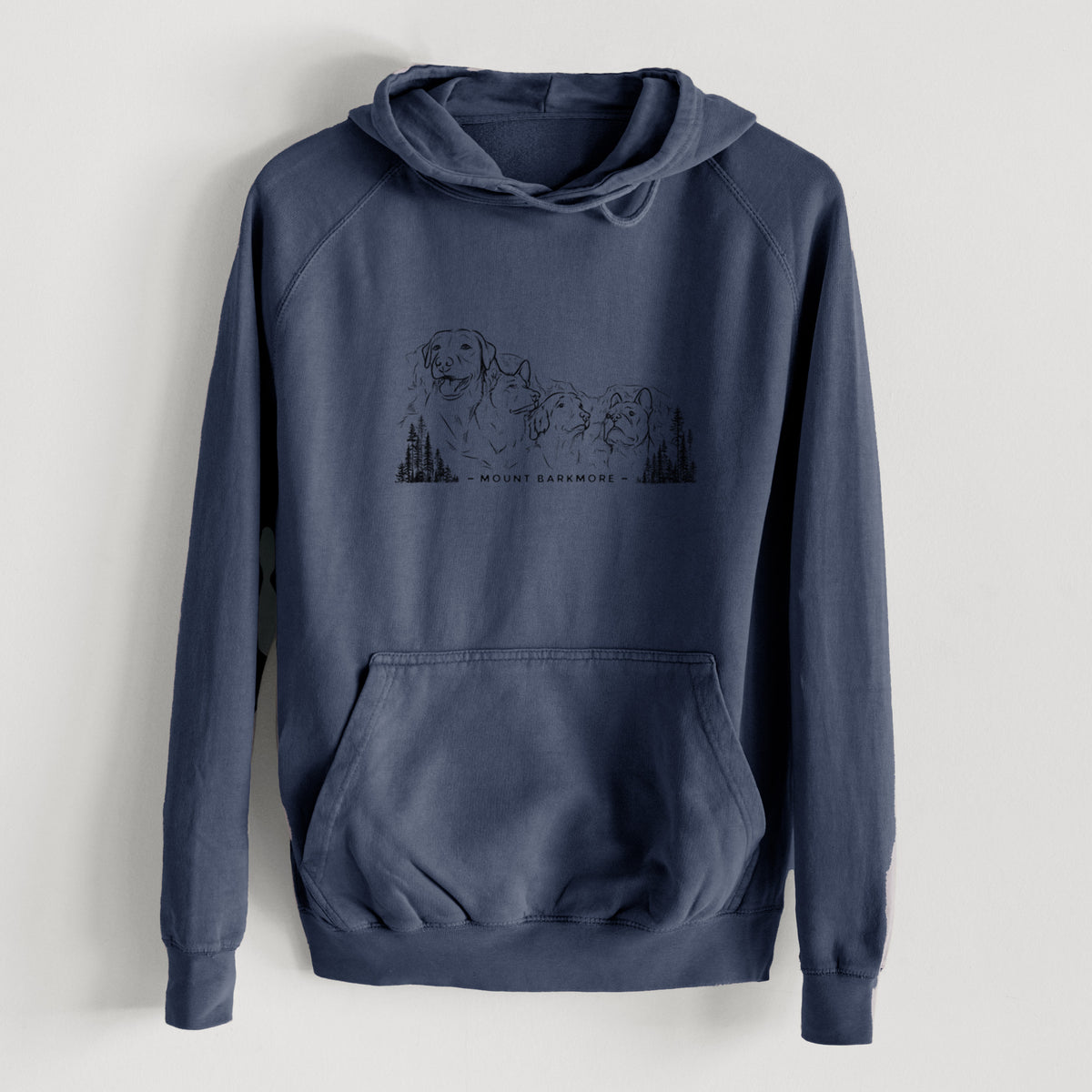 Mount Barkmore - Dog Tribute  - Mid-Weight Unisex Vintage 100% Cotton Hoodie