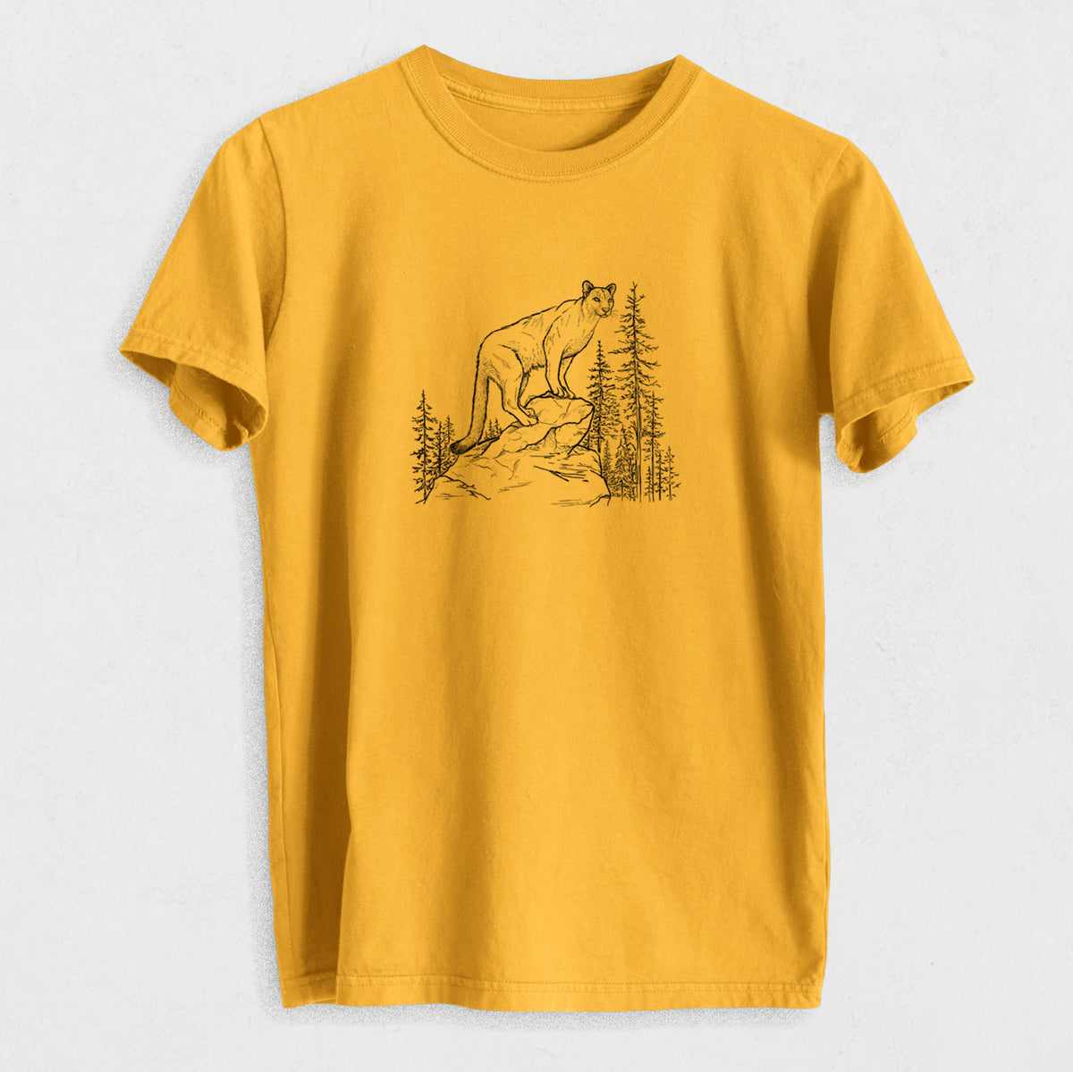 Mountain Lion - Puma concolor - Heavyweight Men&#39;s 100% Organic Cotton Tee