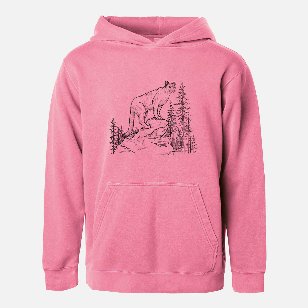 Mountain Lion - Puma concolor - Youth Pigment Dyed Hoodie