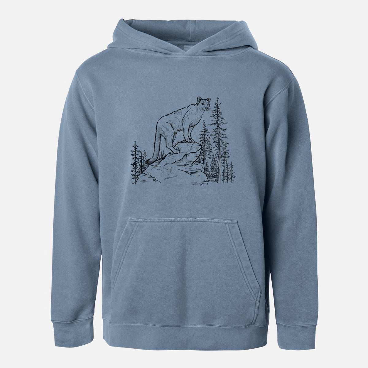 Mountain Lion - Puma concolor - Youth Pigment Dyed Hoodie