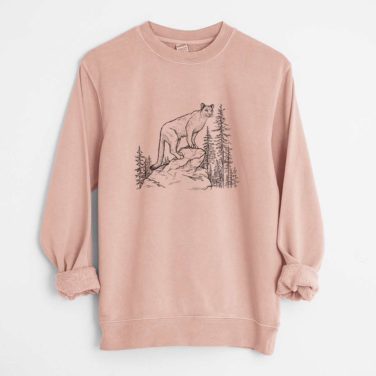 Mountain Lion - Puma concolor - Unisex Pigment Dyed Crew Sweatshirt