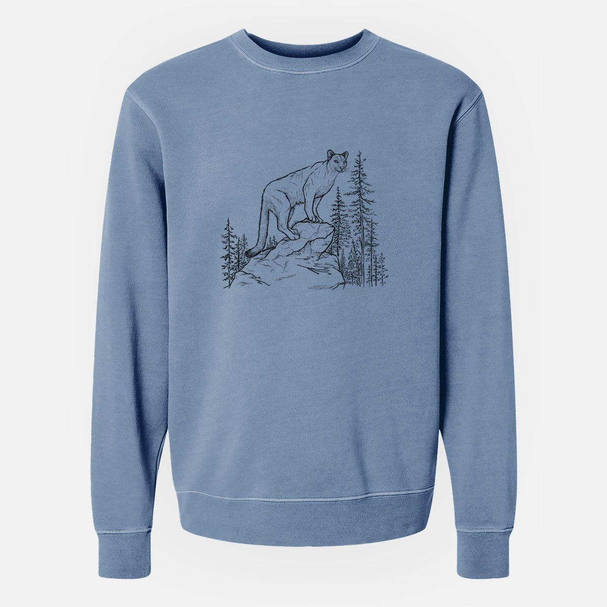 Mountain Lion - Puma concolor - Unisex Pigment Dyed Crew Sweatshirt