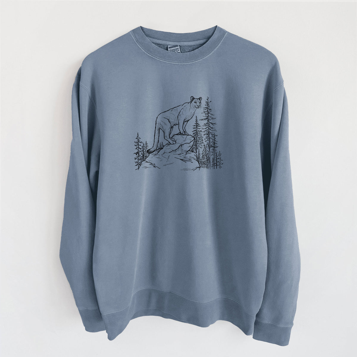 Mountain Lion - Puma concolor - Unisex Pigment Dyed Crew Sweatshirt