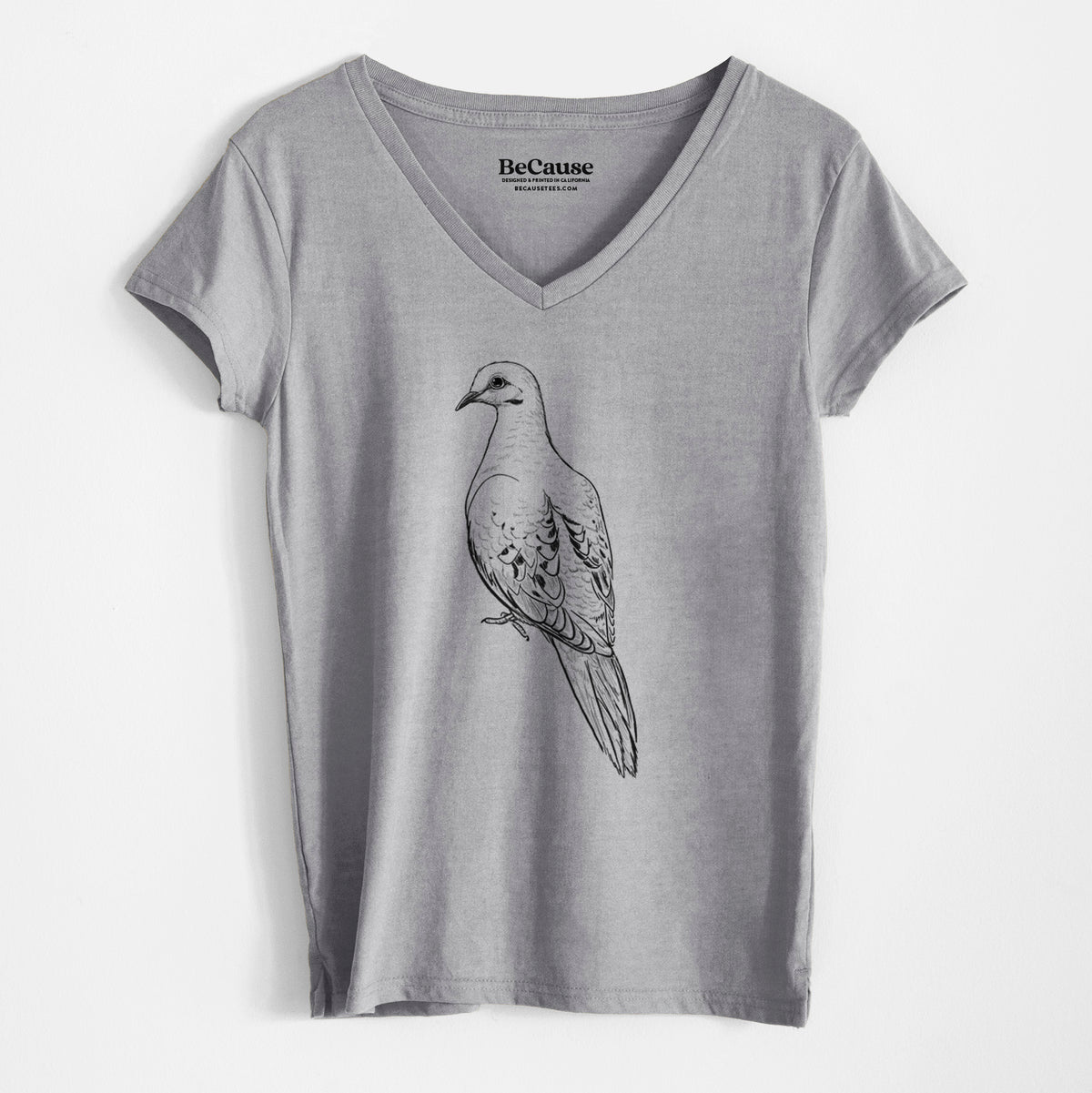 Mourning Dove - Zenaida macroura - Women&#39;s 100% Recycled V-neck