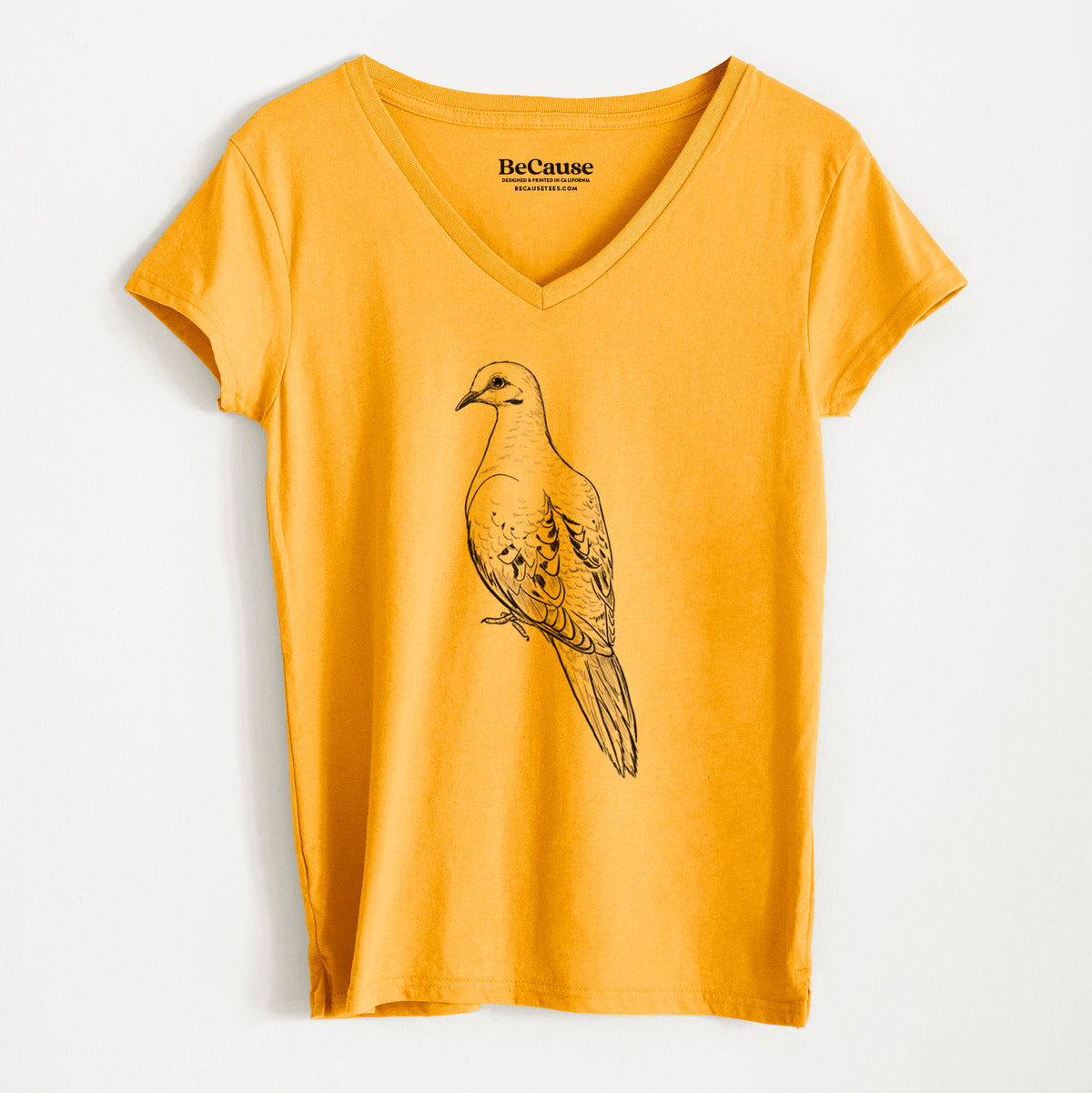 Mourning Dove - Zenaida macroura - Women&#39;s 100% Recycled V-neck