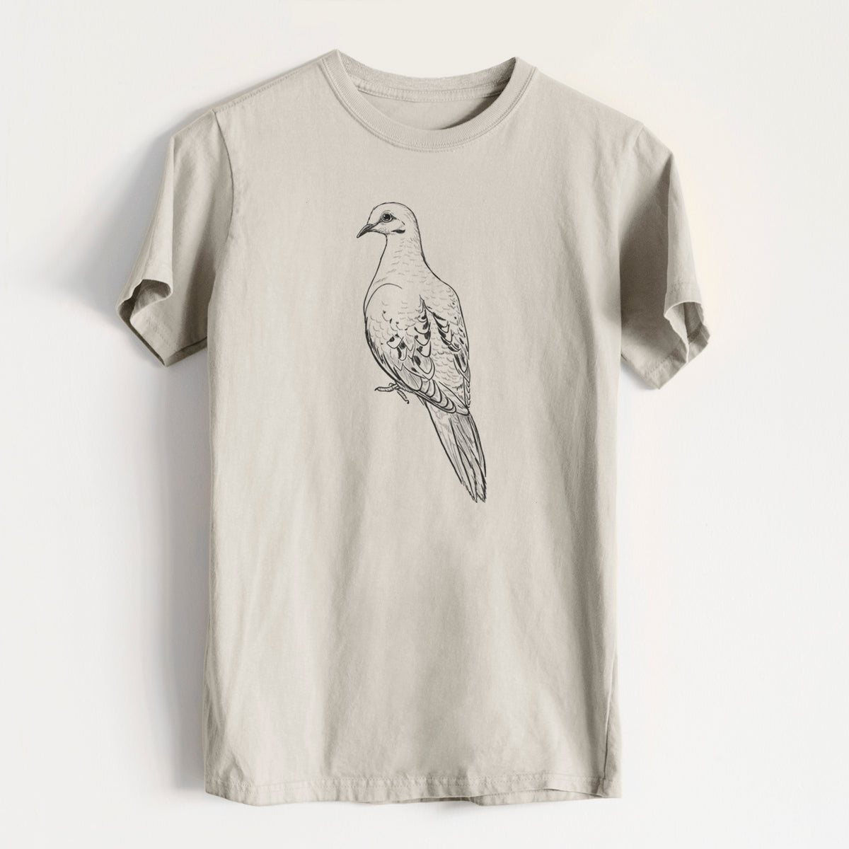 Mourning Dove - Zenaida macroura - Heavyweight Men&#39;s 100% Organic Cotton Tee