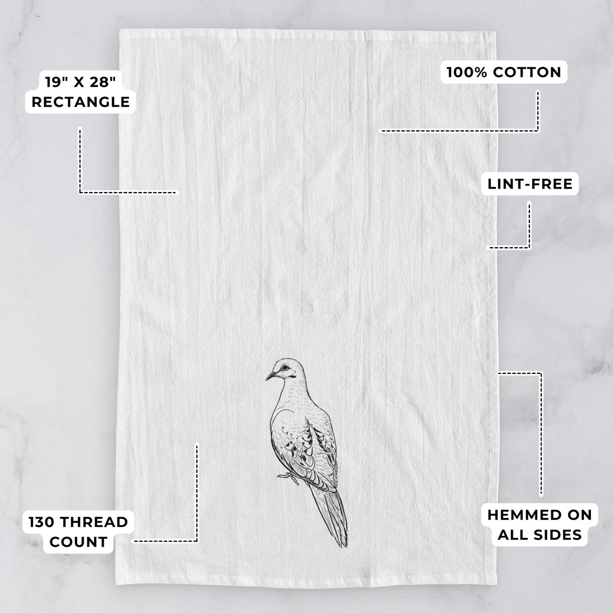 Mourning Dove - Zenaida macroura Tea Towel