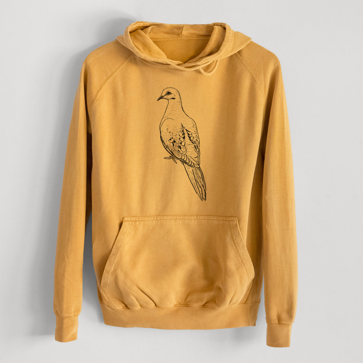 Mourning Dove - Zenaida macroura  - Mid-Weight Unisex Vintage 100% Cotton Hoodie