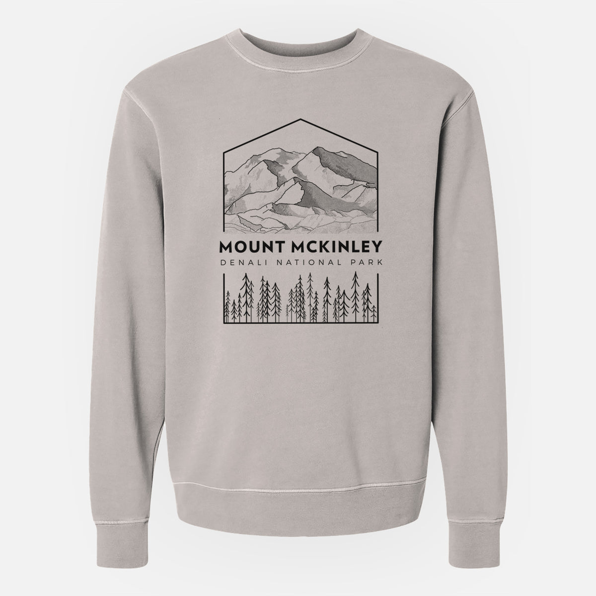 Mount McKinley - Denali National Park - Unisex Pigment Dyed Crew Sweatshirt