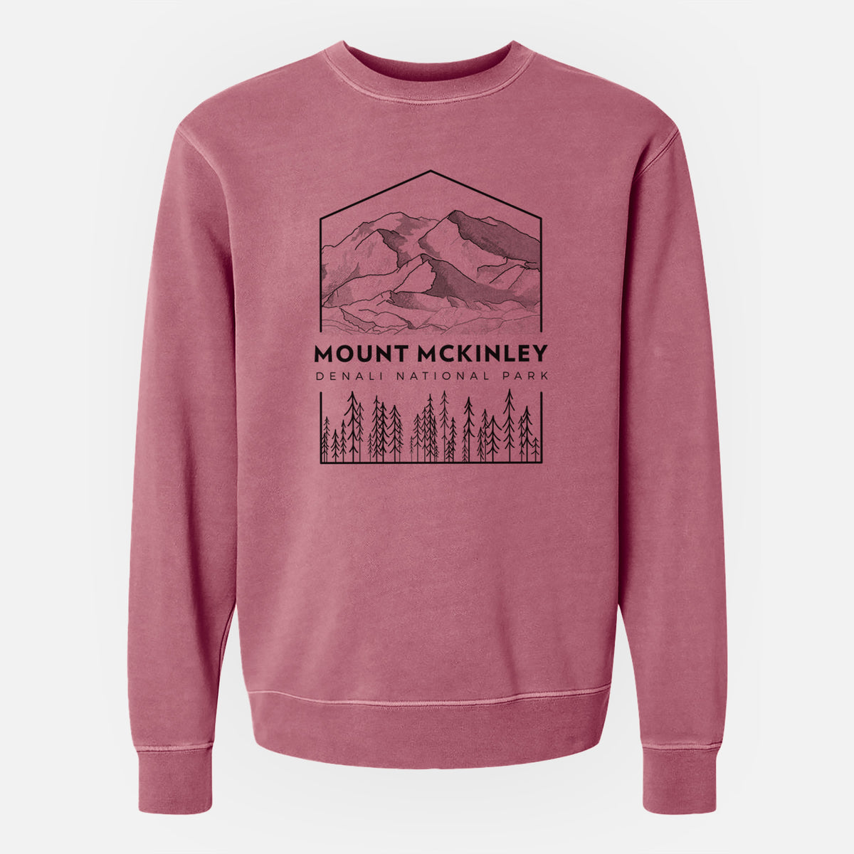 Mount McKinley - Denali National Park - Unisex Pigment Dyed Crew Sweatshirt