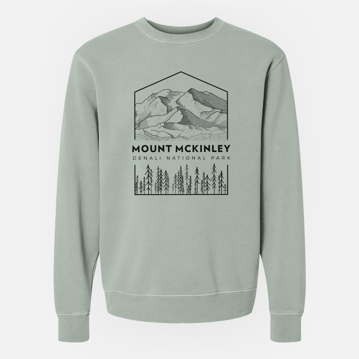 Mount McKinley - Denali National Park - Unisex Pigment Dyed Crew Sweatshirt