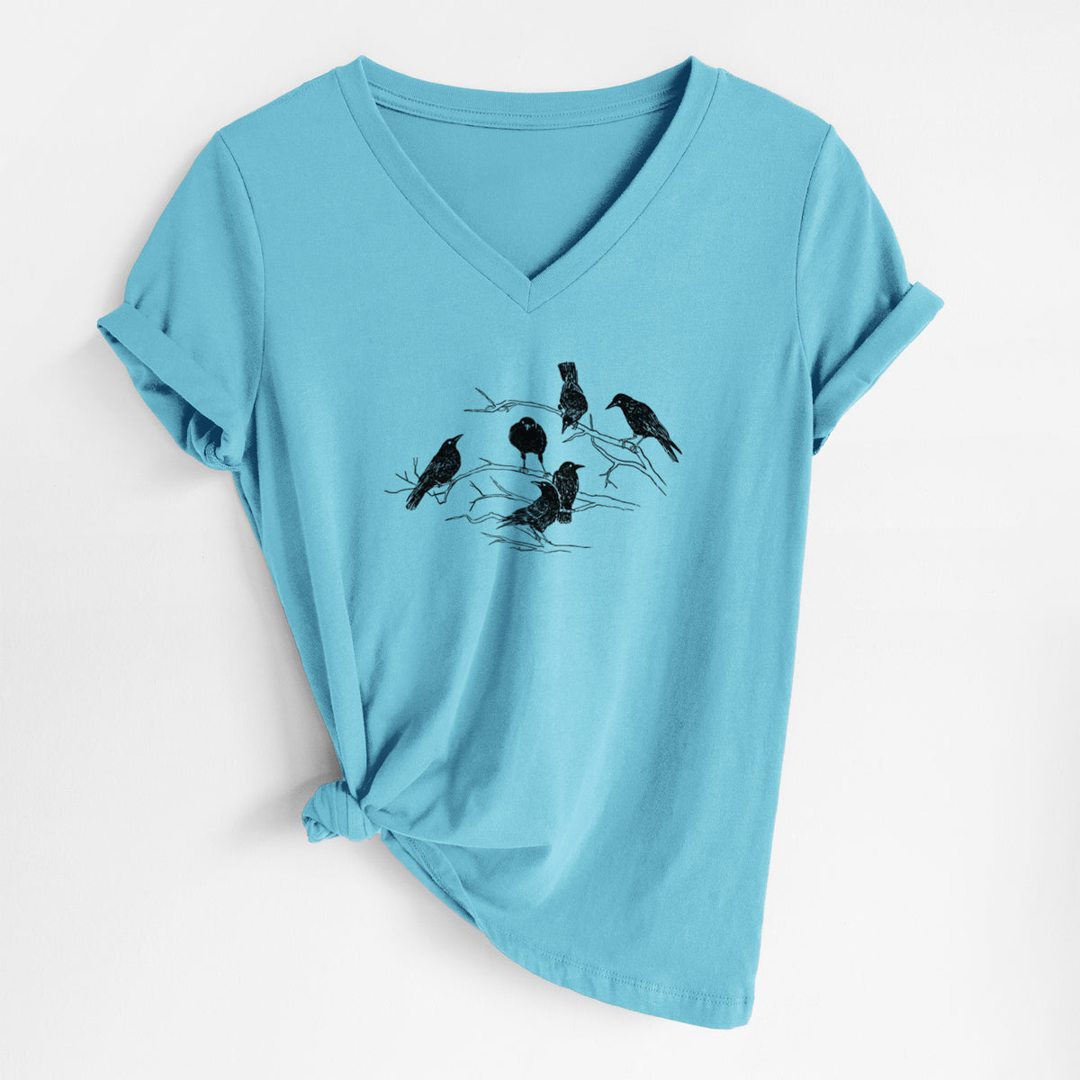 Murder of Crows - Women's Lightweight Relaxed Fit 100% Cotton V-neck