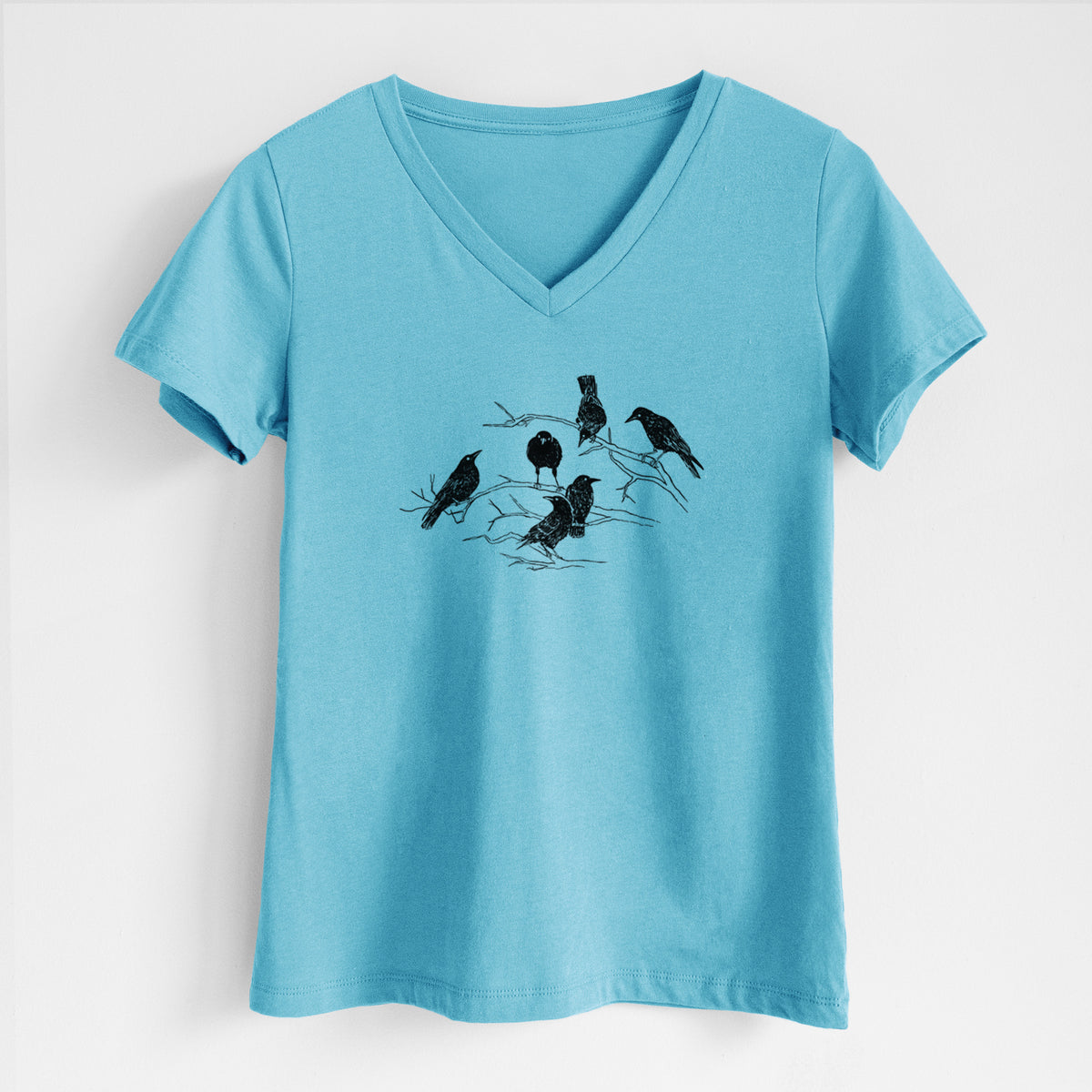 Murder of Crows - Women's Lightweight Relaxed Fit 100% Cotton V-neck