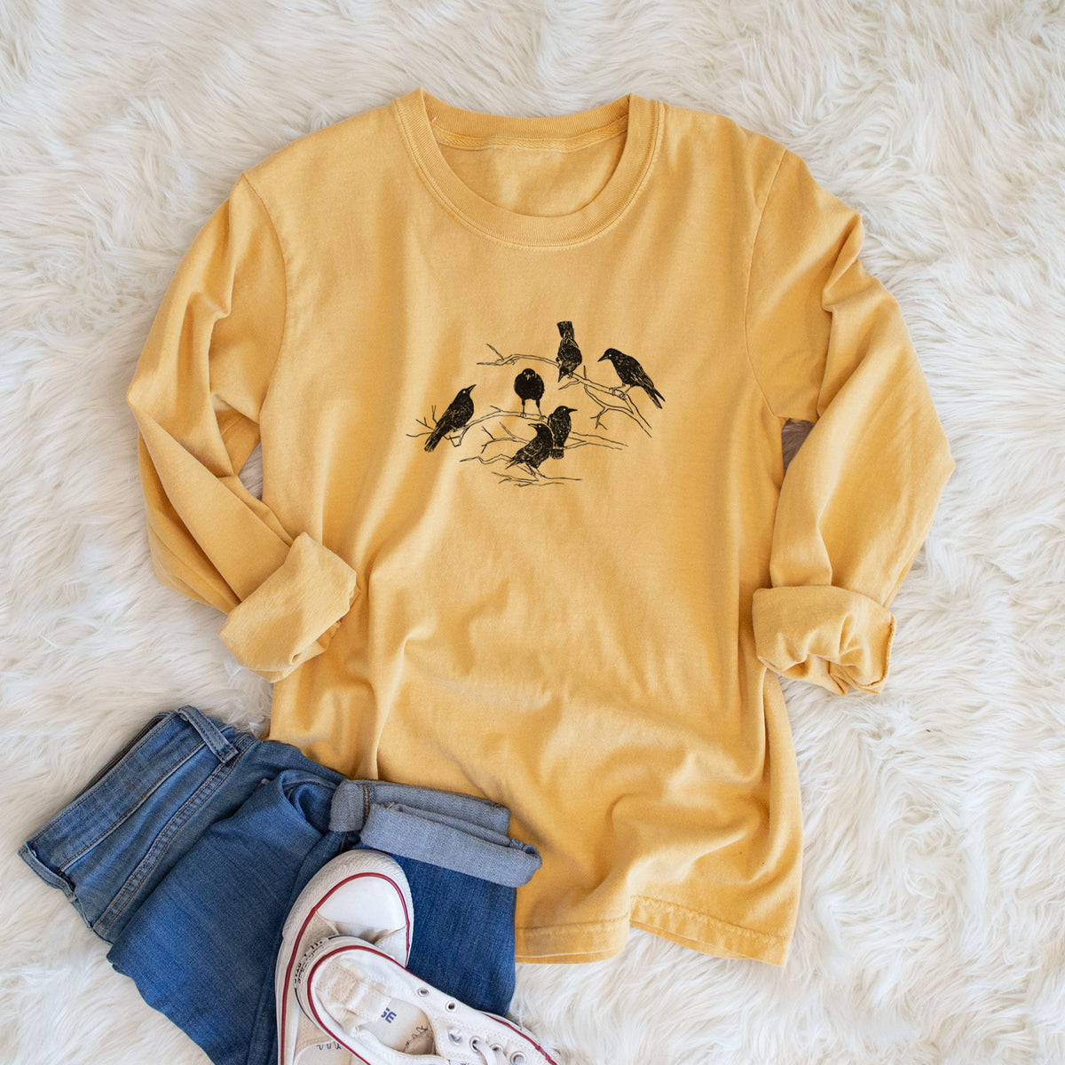 Murder of Crows - Unisex Comfort Colors 100% Cotton Long Sleeve