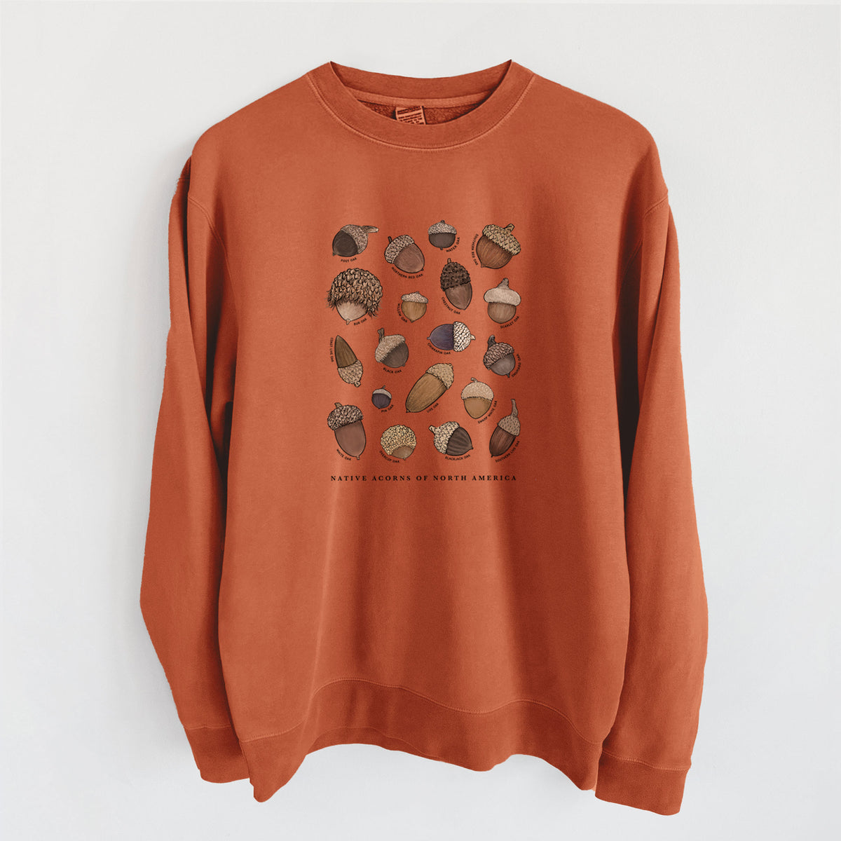 Native Acorns of North America - Unisex Pigment Dyed Crew Sweatshirt