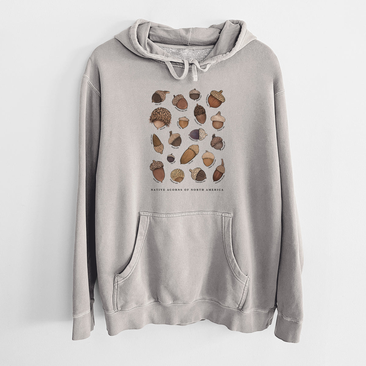 Native Acorns of North America - Unisex Pigment Dyed Hoodie