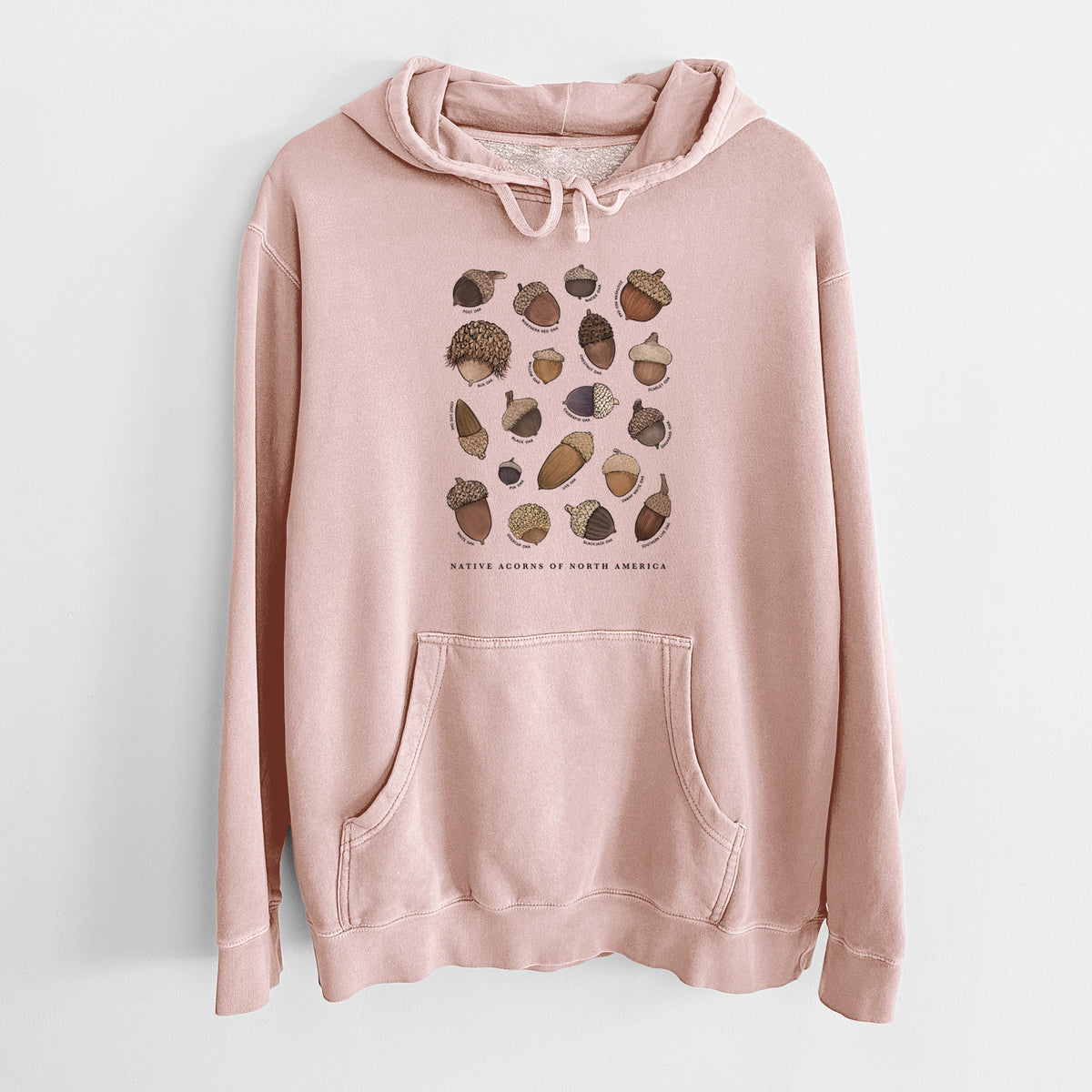 Native Acorns of North America - Unisex Pigment Dyed Hoodie