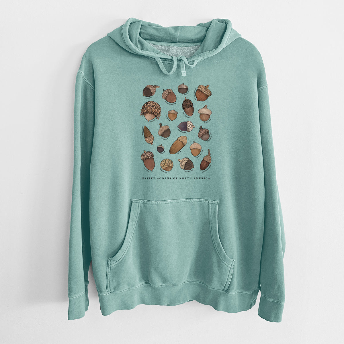 Native Acorns of North America - Unisex Pigment Dyed Hoodie