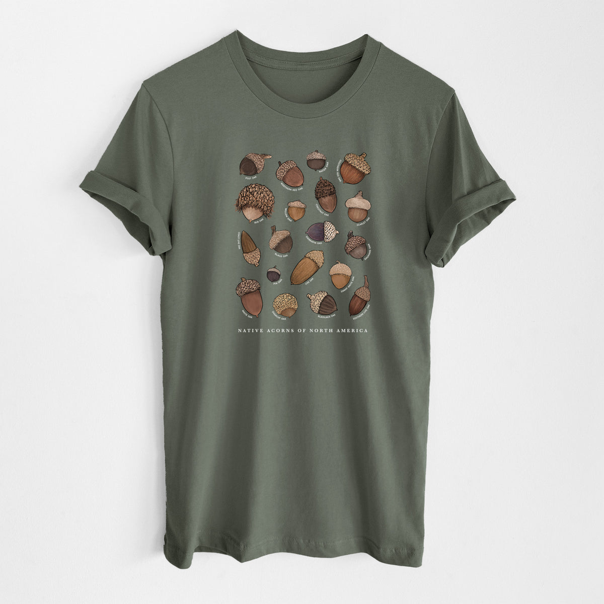 Native Acorns of North America - Lightweight 100% Cotton Unisex Crewneck