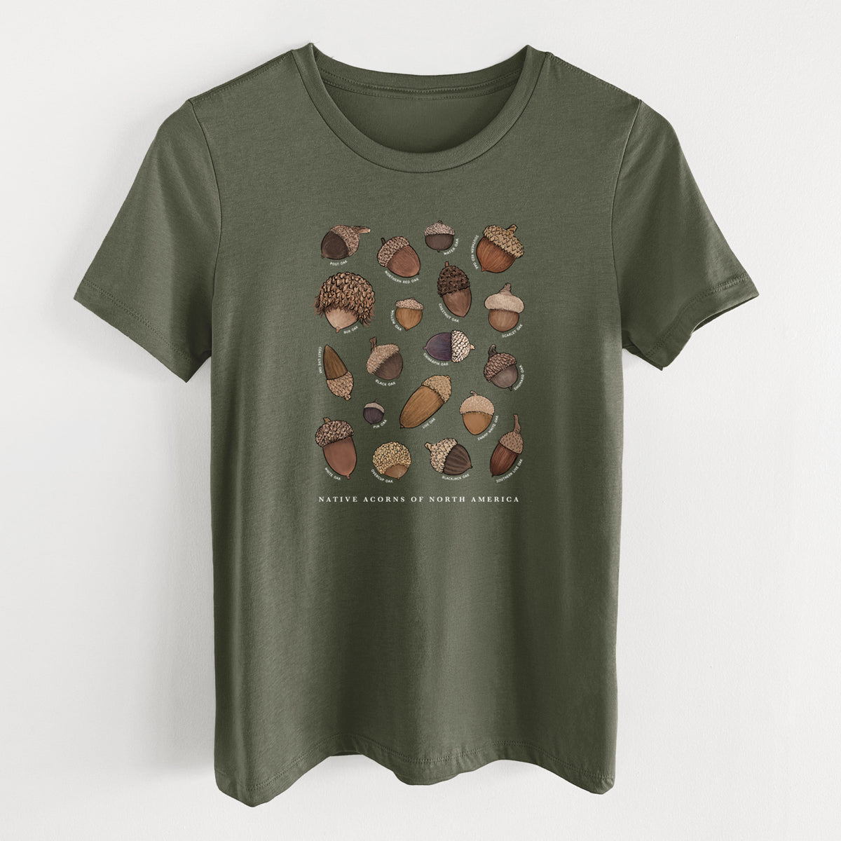 Native Acorns of North America - Women's Lightweight Relaxed Fit 100% Cotton Crewneck