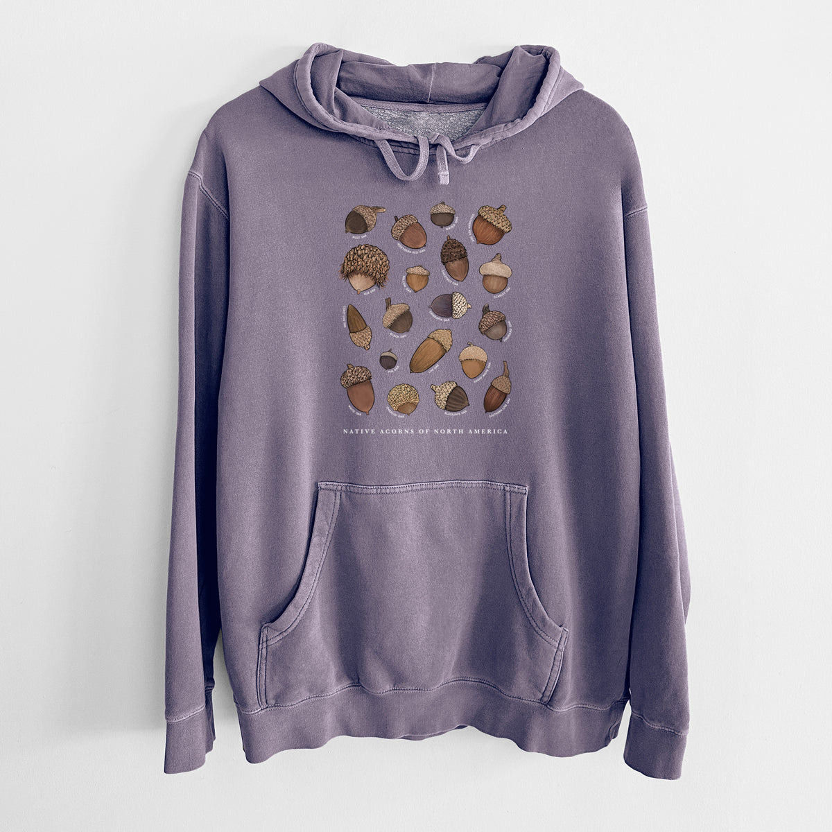 Native Acorns of North America - Unisex Pigment Dyed Hoodie