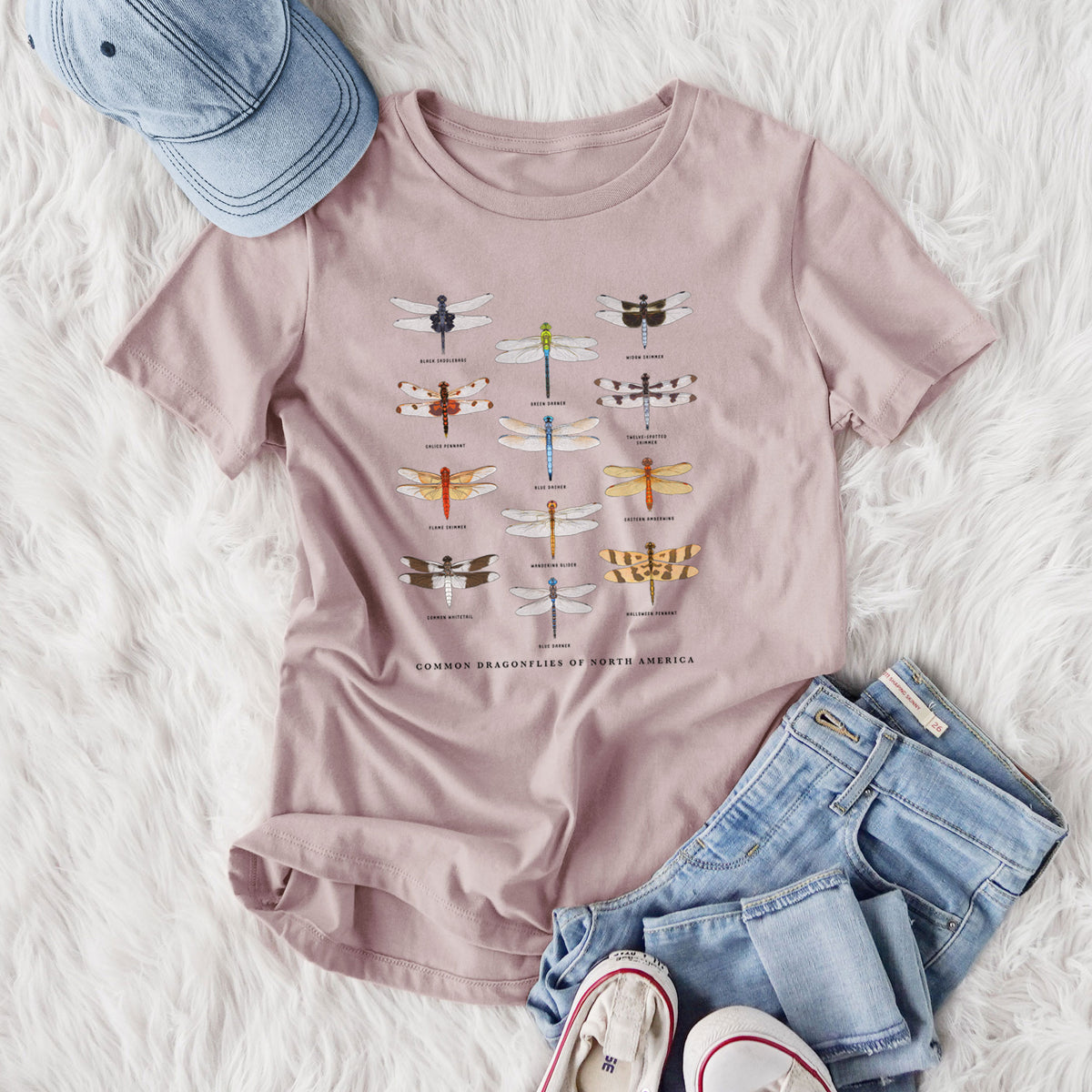 Common Dragonflies of North America - Women's Lightweight Relaxed Fit 100% Cotton Crewneck