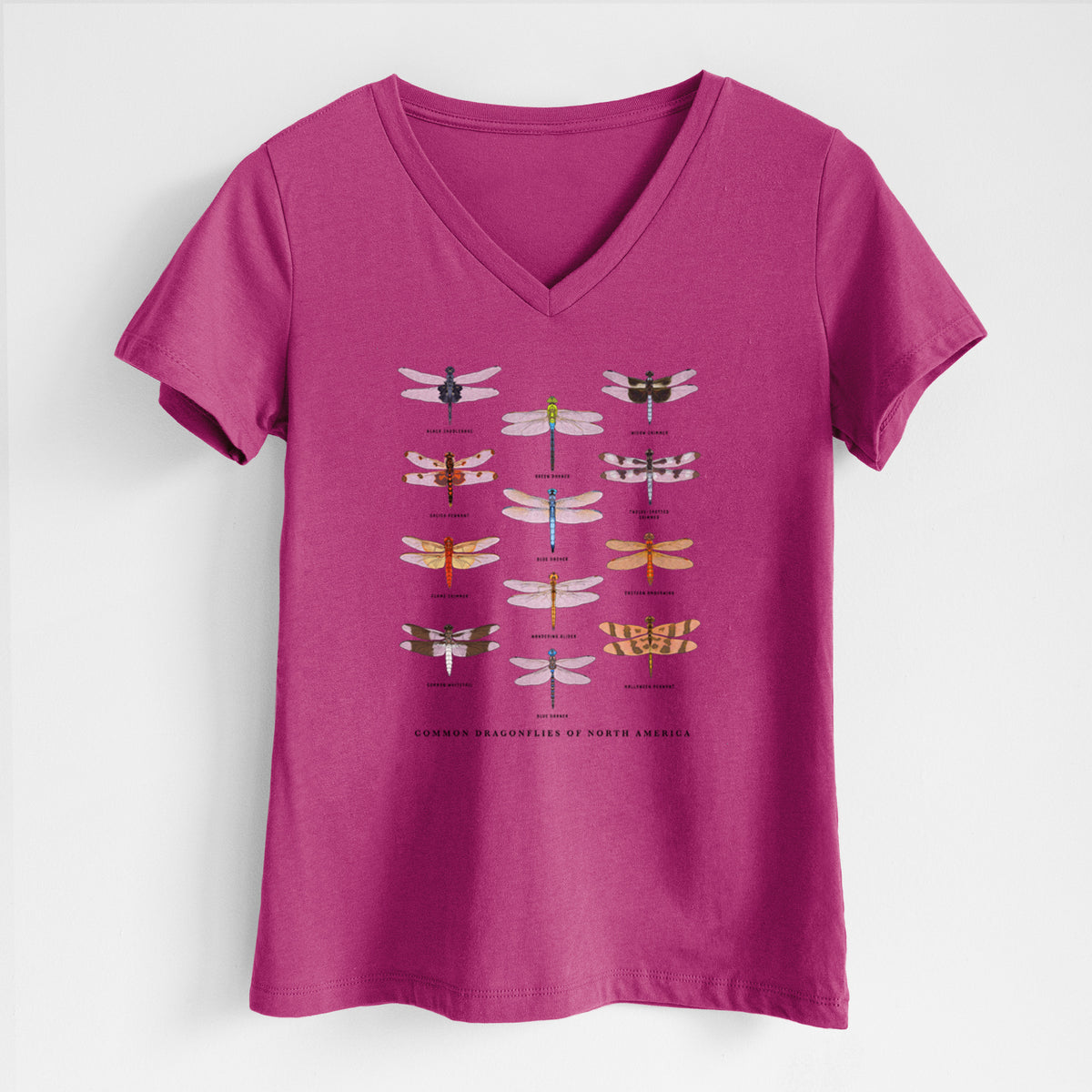 Common Dragonflies of North America - Women's Lightweight Relaxed Fit 100% Cotton V-neck