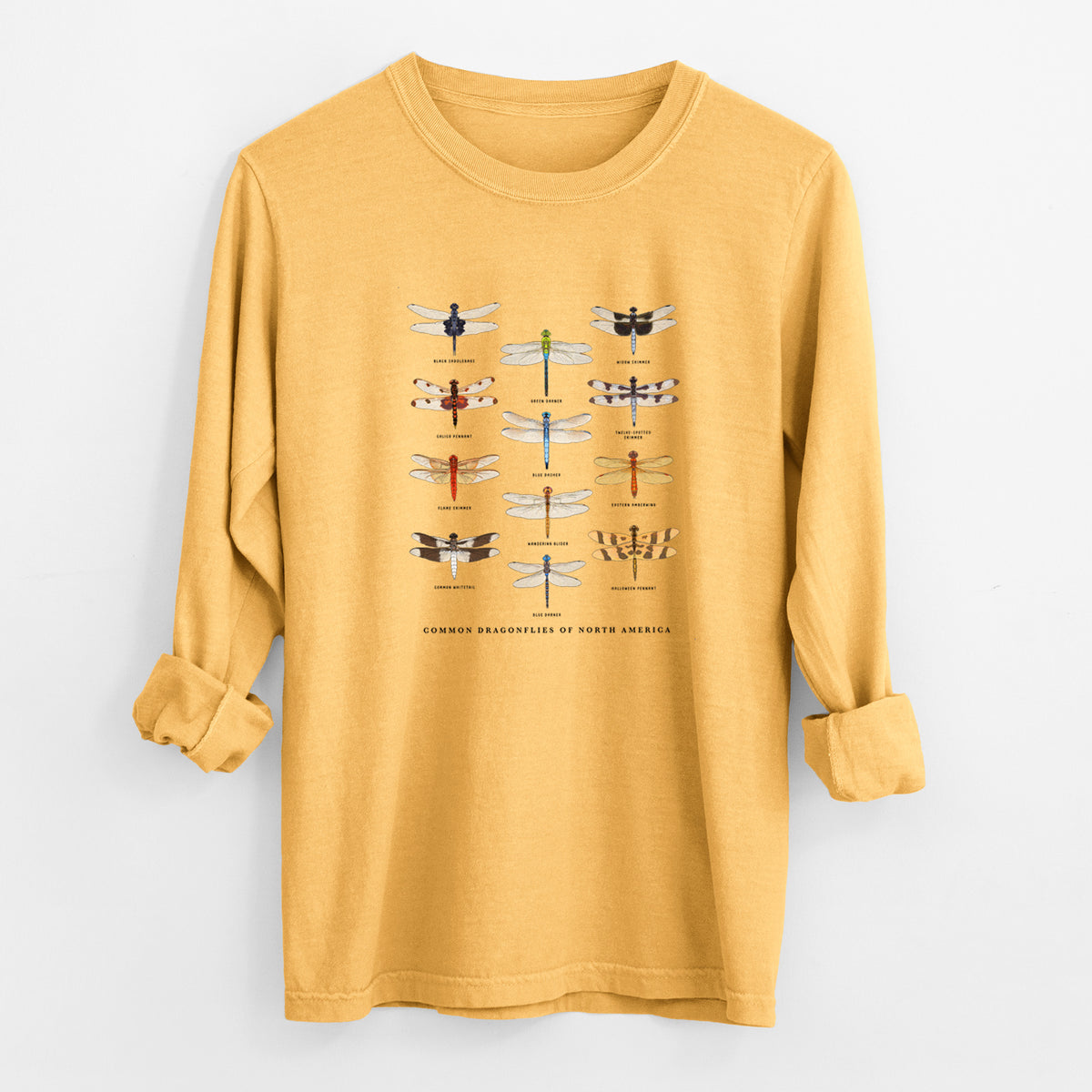 Common Dragonflies of North America - Unisex Comfort Colors 100% Cotton Long Sleeve