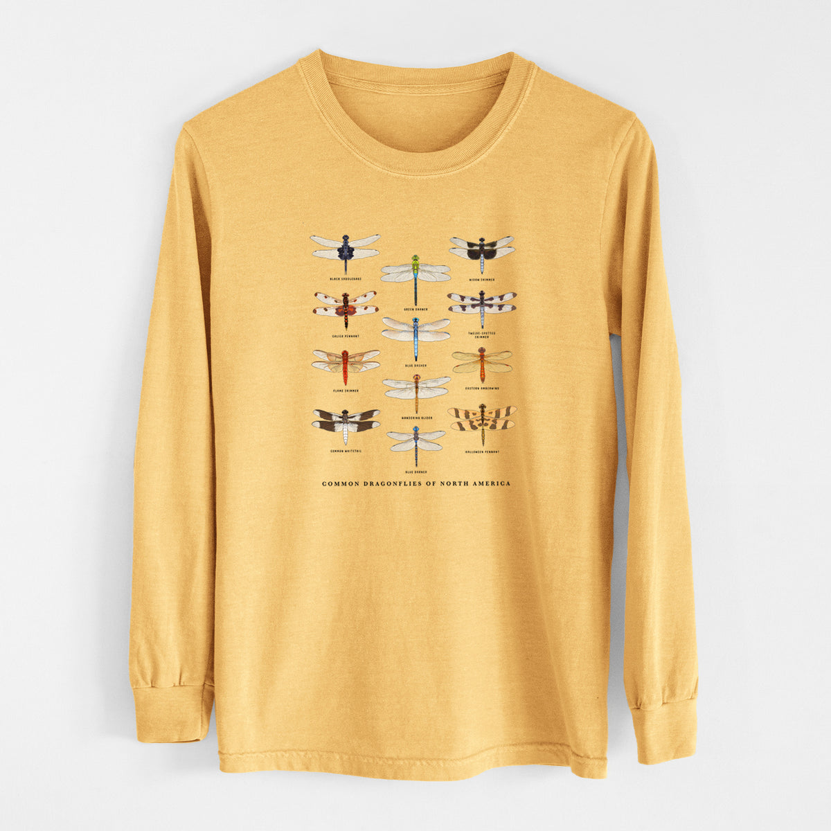 Common Dragonflies of North America - Unisex Comfort Colors 100% Cotton Long Sleeve