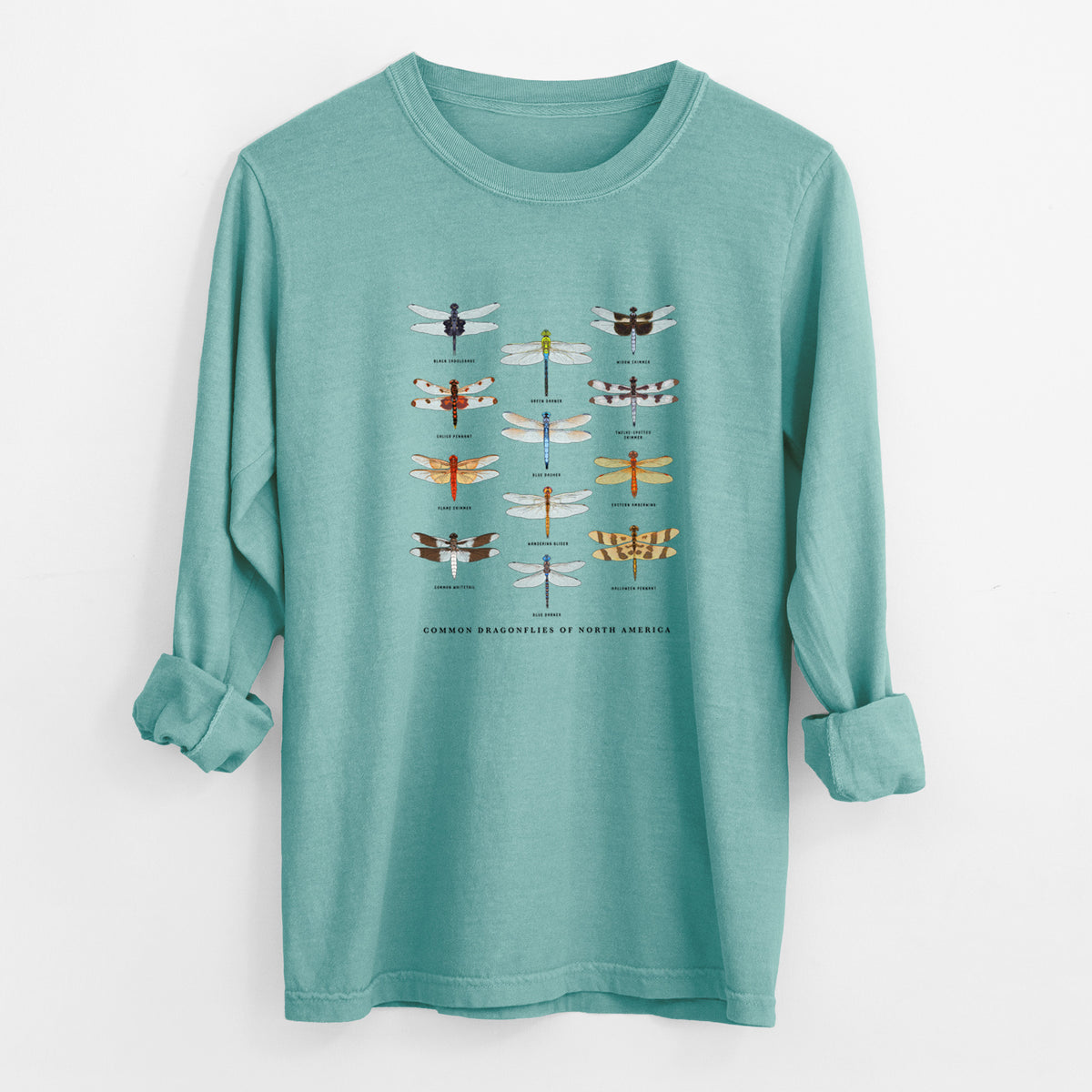 Common Dragonflies of North America - Unisex Comfort Colors 100% Cotton Long Sleeve