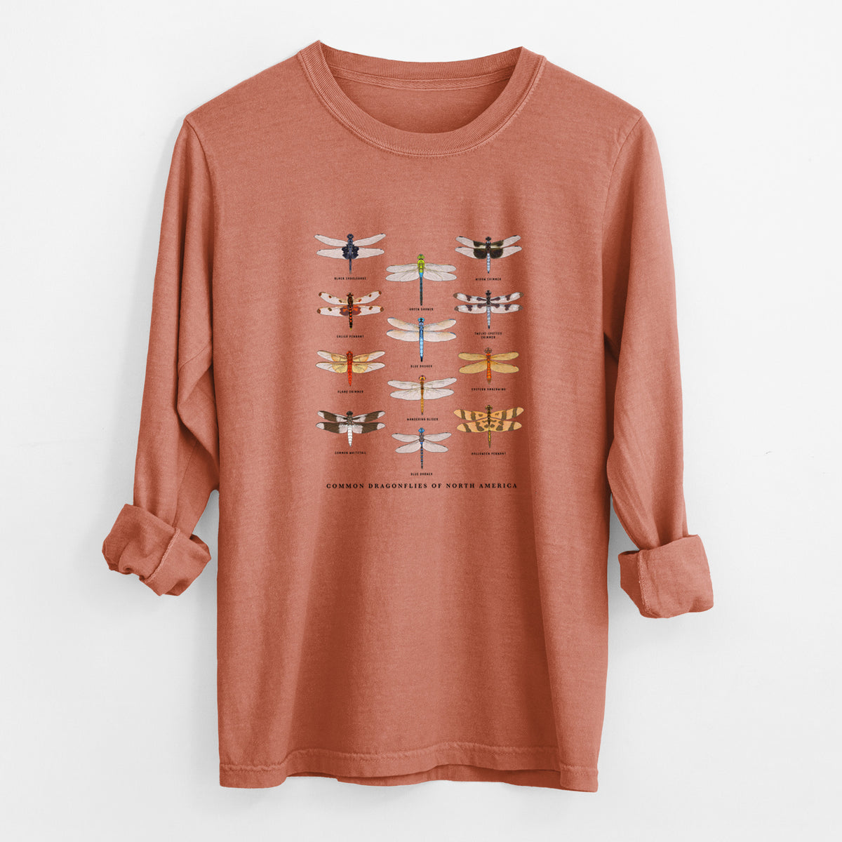 Common Dragonflies of North America - Unisex Comfort Colors 100% Cotton Long Sleeve