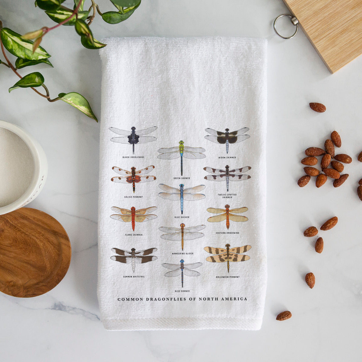 Common Dragonflies of North America Premium Hand Towel