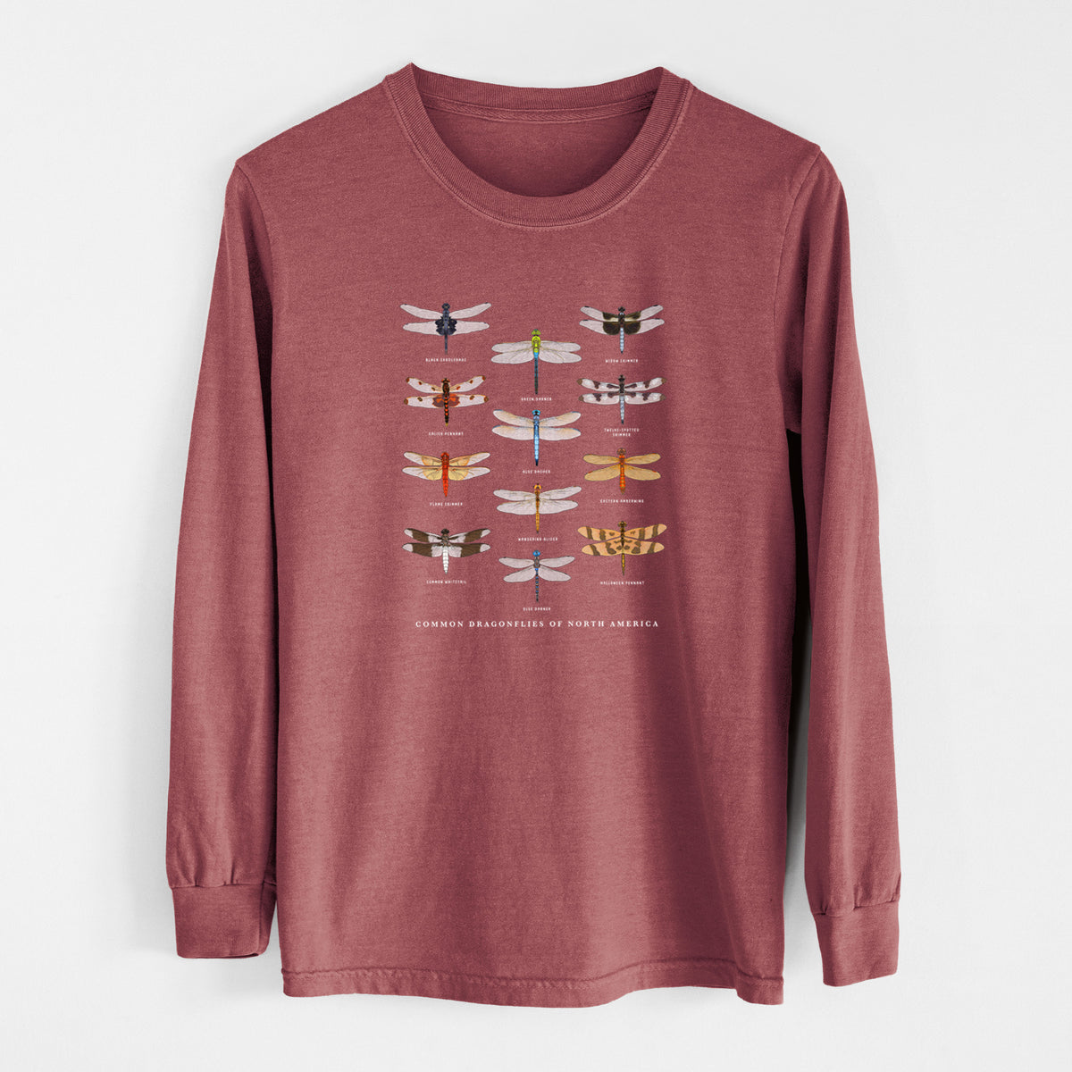 Common Dragonflies of North America - Unisex Comfort Colors 100% Cotton Long Sleeve