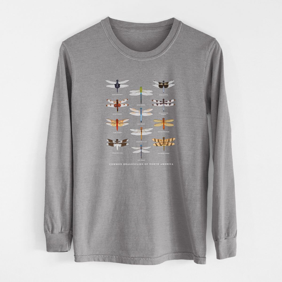 Common Dragonflies of North America - Unisex Comfort Colors 100% Cotton Long Sleeve