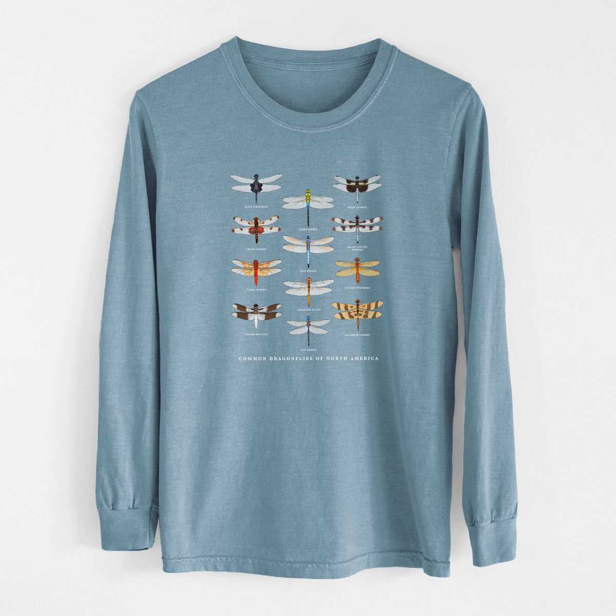 Common Dragonflies of North America - Unisex Comfort Colors 100% Cotton Long Sleeve