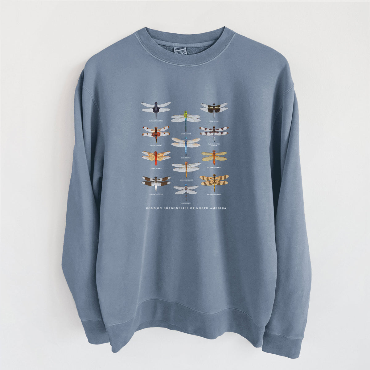 Common Dragonflies of North America - Unisex Pigment Dyed Crew Sweatshirt