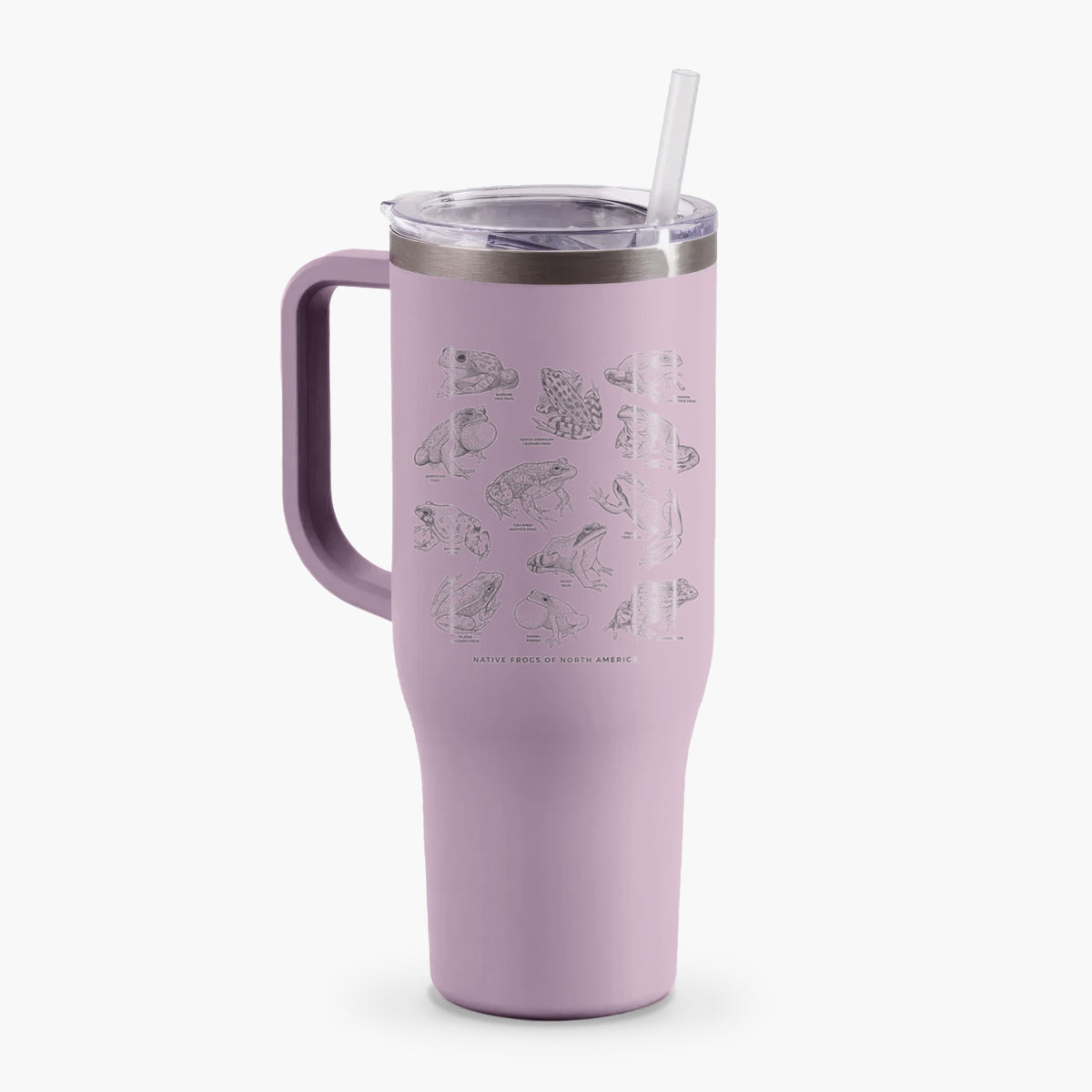 An Illustrated Guide to Native Frogs of North America - 40oz Tumbler with Handle