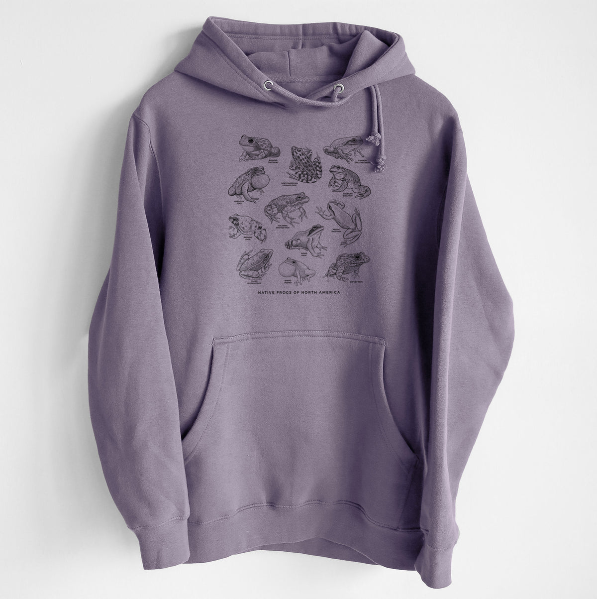 An Illustrated Guide to Native Frogs of North America - Heavyweight Fleece Hoodie