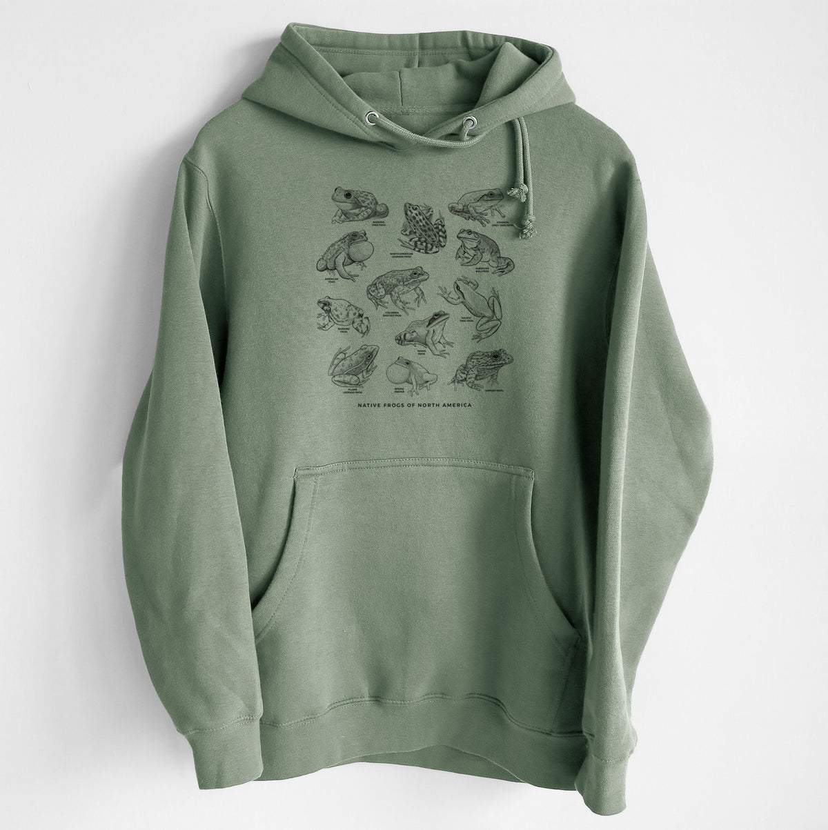 An Illustrated Guide to Native Frogs of North America - Heavyweight Fleece Hoodie