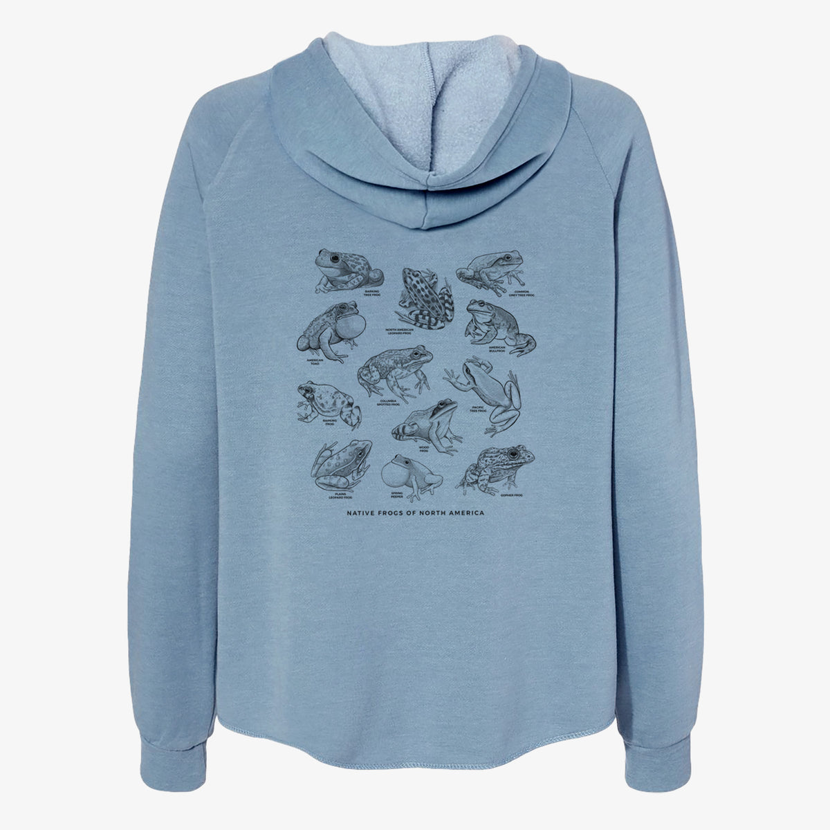 An Illustrated Guide to Native Frogs of North America - Women's Cali Wave Zip-Up Sweatshirt